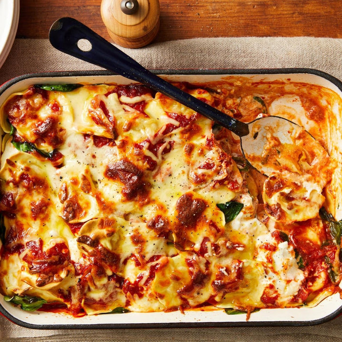 Chef Joyce's Ravioli Lasagna with Pancetta Sauce
