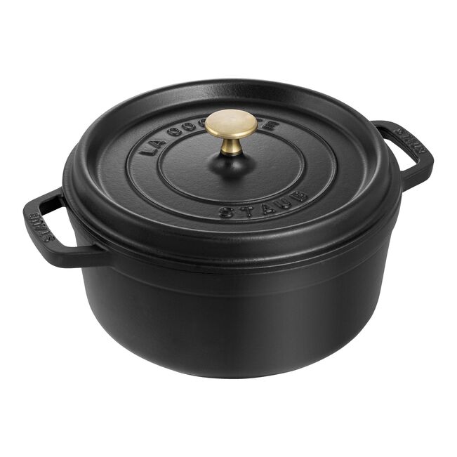 STAUB Cast Iron Round Cocotte  3.7 L - Black