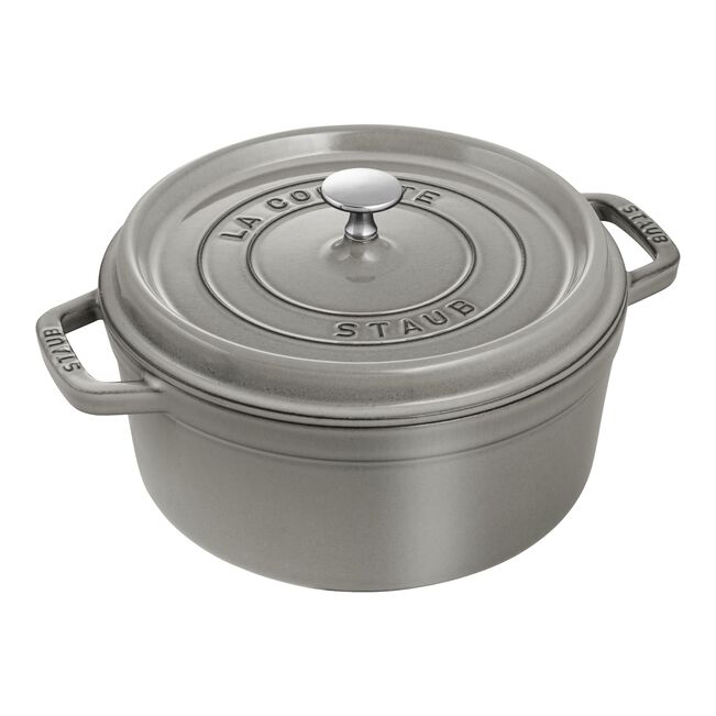 STAUB Cast Iron Round Cocotte  3.7 L - Graphite-grey