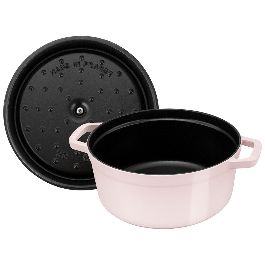 STAUB La Cocotte 2.5 L Cast Iron Round Cocotte, Sorbet Rose