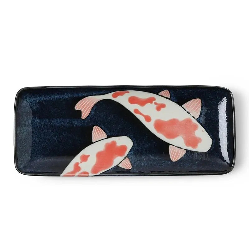 Miya Namako Koi Rectangle Plate - 11.5"
