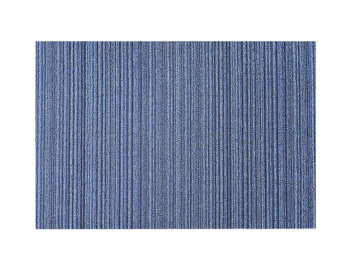 Chilewich Indoor Outdoor Shag Doormat - Skinny Stripe / Rectangle / Ocean / 24x36"