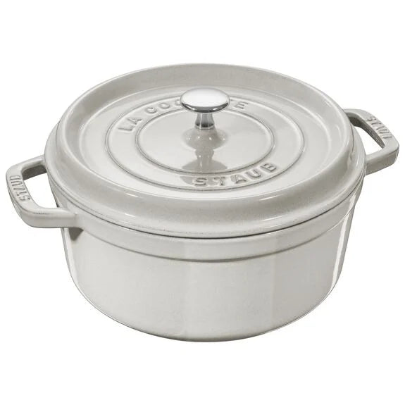 STAUB Cast Iron Round Cocotte  5.25L  - White Truffle