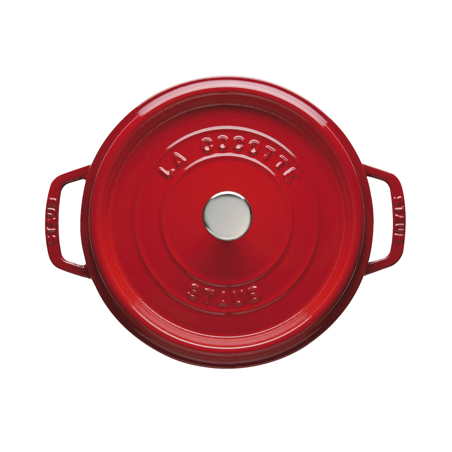 STAUB La Cocotte 6.75 L Cast Iron Round Cocotte, Cherry