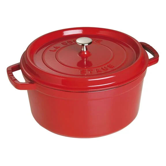 STAUB Cast Iron Round Cocotte  6.75L - Cherry