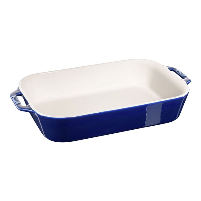 STAUB Ceramic Rectangular Ovenware Dish - 4.4L / Dark Blue