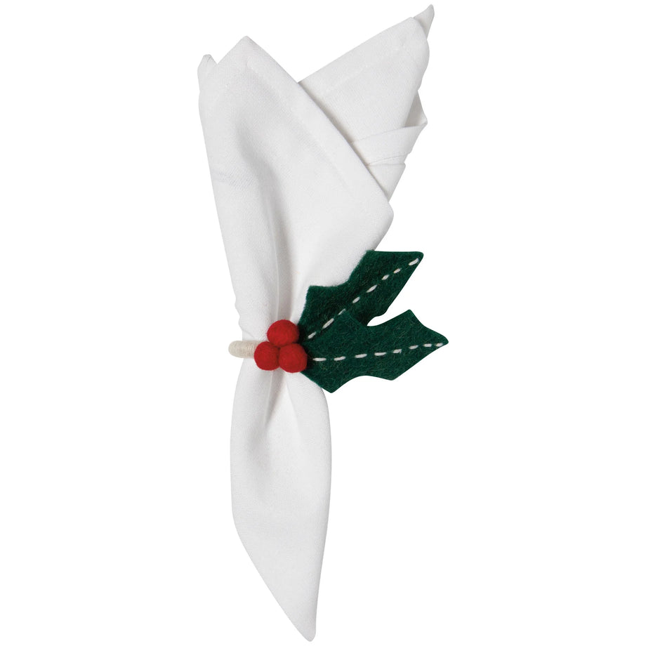 Now Designs Napkin Ring - Winterberry Christmas Felt