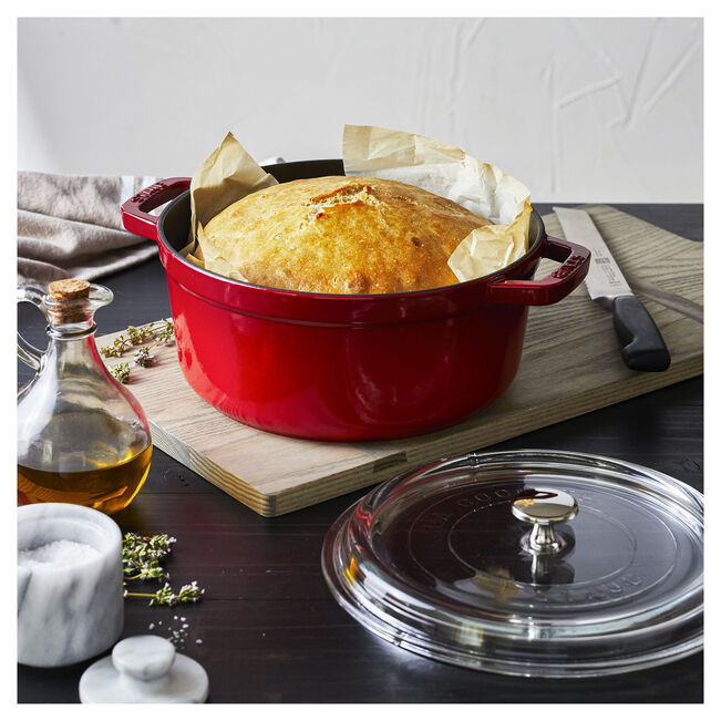 STAUB Cast Iron Round Cocotte  3.7 L - Cherry