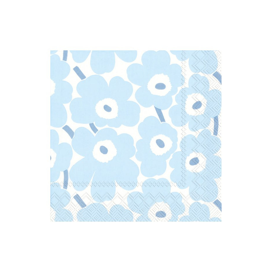Marimekko Paper Cocktail Napkins - MINI UNIKKO Light Blue