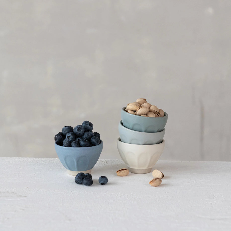 Creative Co-Op Stoneware Pinch Pot - Matte Finish / 4 Color Options