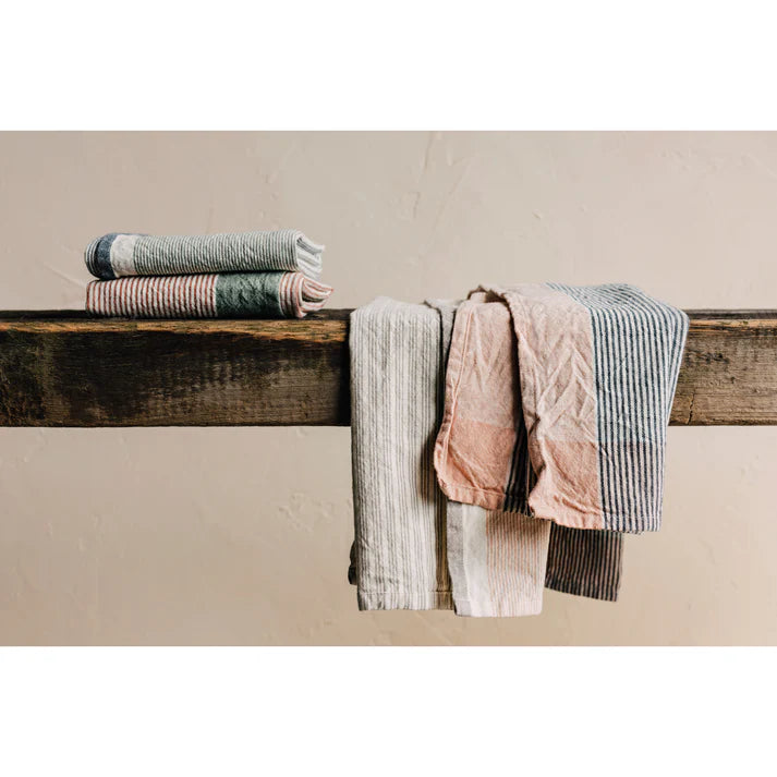 Danica Heirloom Array Stripe Dishtowel - Set of 2 / Jade Green