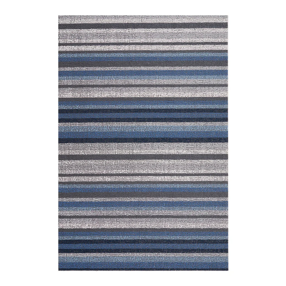 Chilewich Indoor Outdoor Shag  Shag Mat - Horizon Stripe / Rectangle / Deep Sea /36"x60"