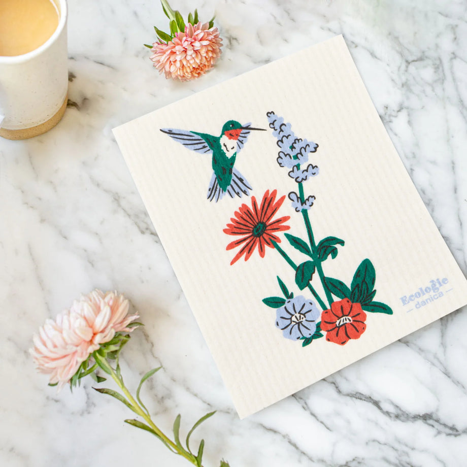 Ecologie Swedish Dishcloth - Hummingbird Floral