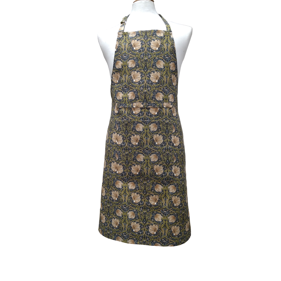 Tablier en coton William Morris - Pimpernel Charbon