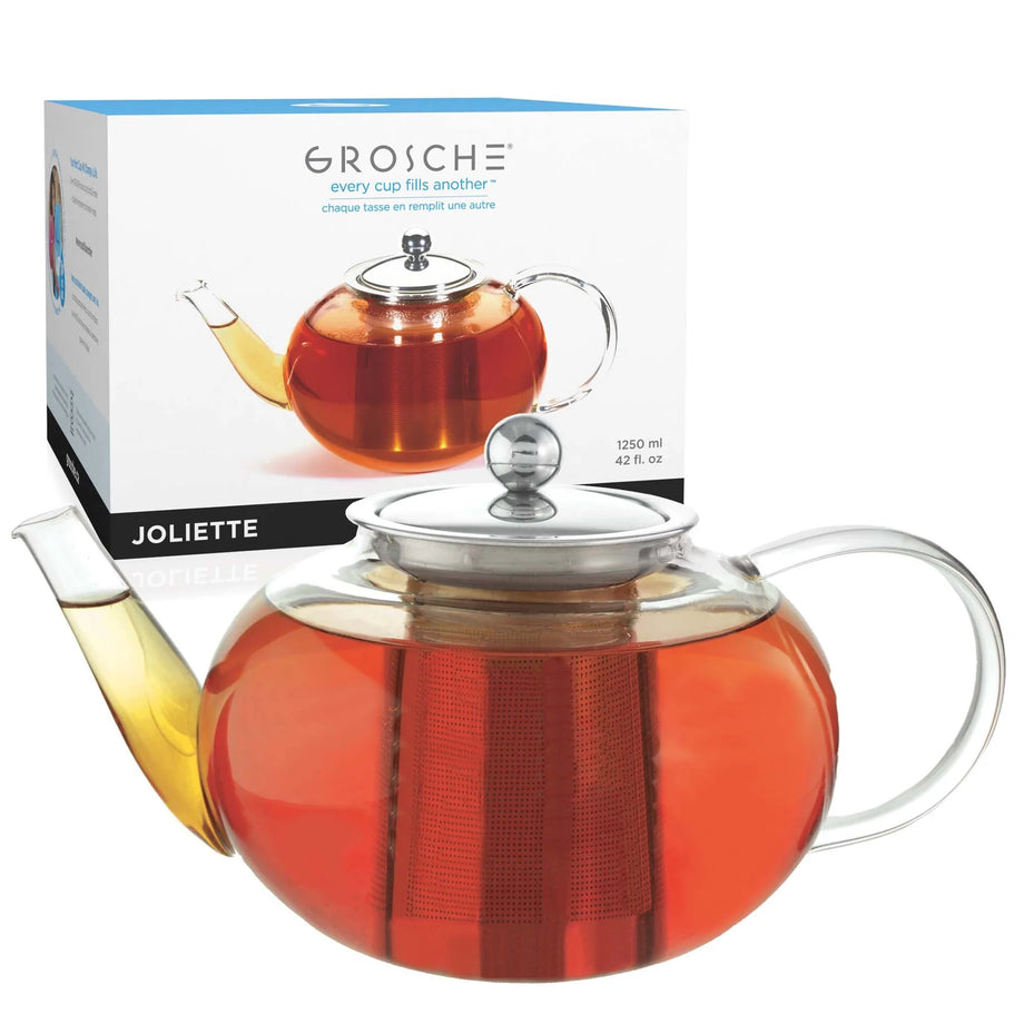 GROSCHE Joliette Glass Teapot With Removable Stainless Steel Infuser - 1250ml / 42 fl. oz