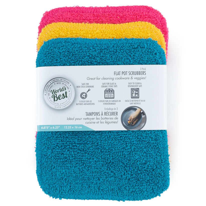World's Best Pot Scrubber set of 3 - Flat Solid