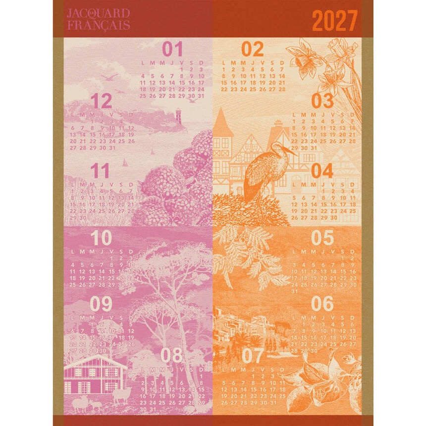 Jacquard Français Cotton Tea Towel - Calendar / 2027