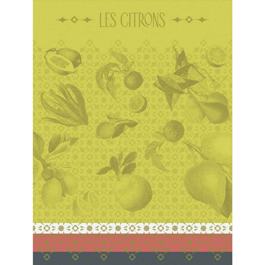 Jacquard Français Cotton Tea Towel - The Beauty Of The Zest / Green