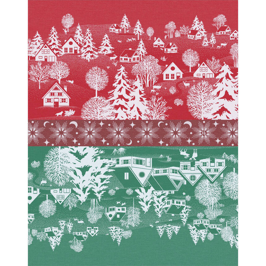 Jacquard Français Cotton Tea Towel - Under the Stars / Red