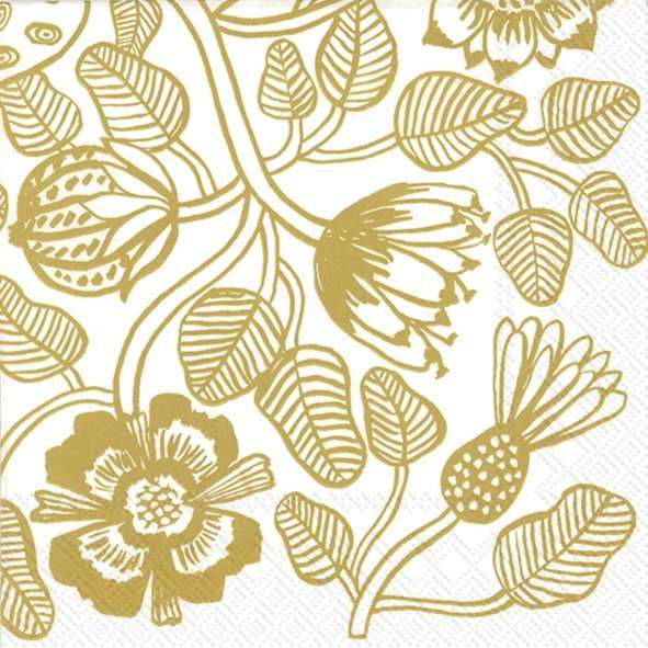 Marimekko Paper Cocktail Napkins - TIARA Gold