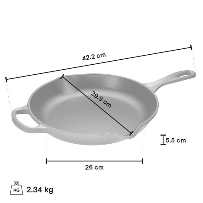 Le Creuset 26cm Signature Iron Handle Skillet - Blueberry