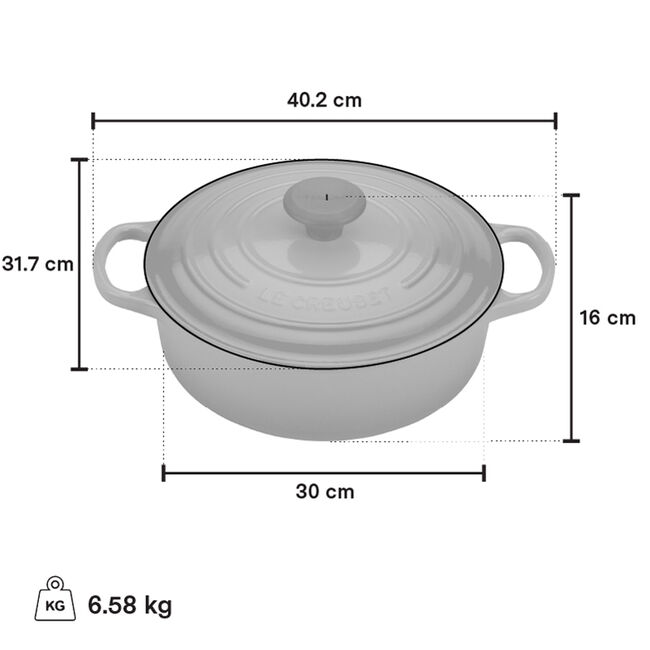 Le Creuset 6.2L Shallow Round Dutch Oven - Meringue