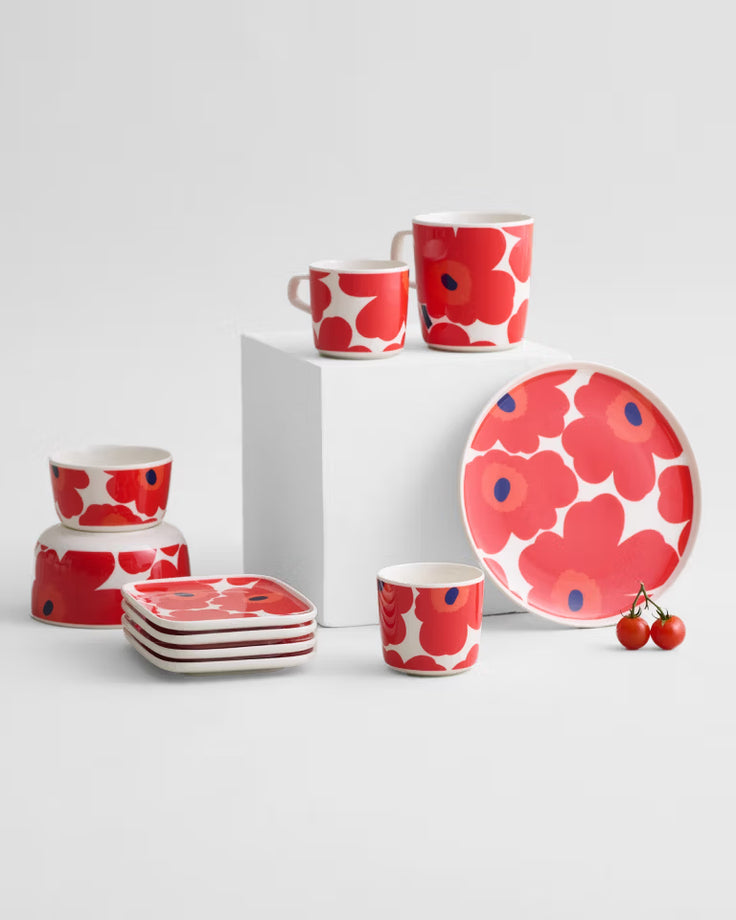 Marimekko Rectangular Plate / 12.7×15.1 cm / 5 × 6 " - UNIKKO Red