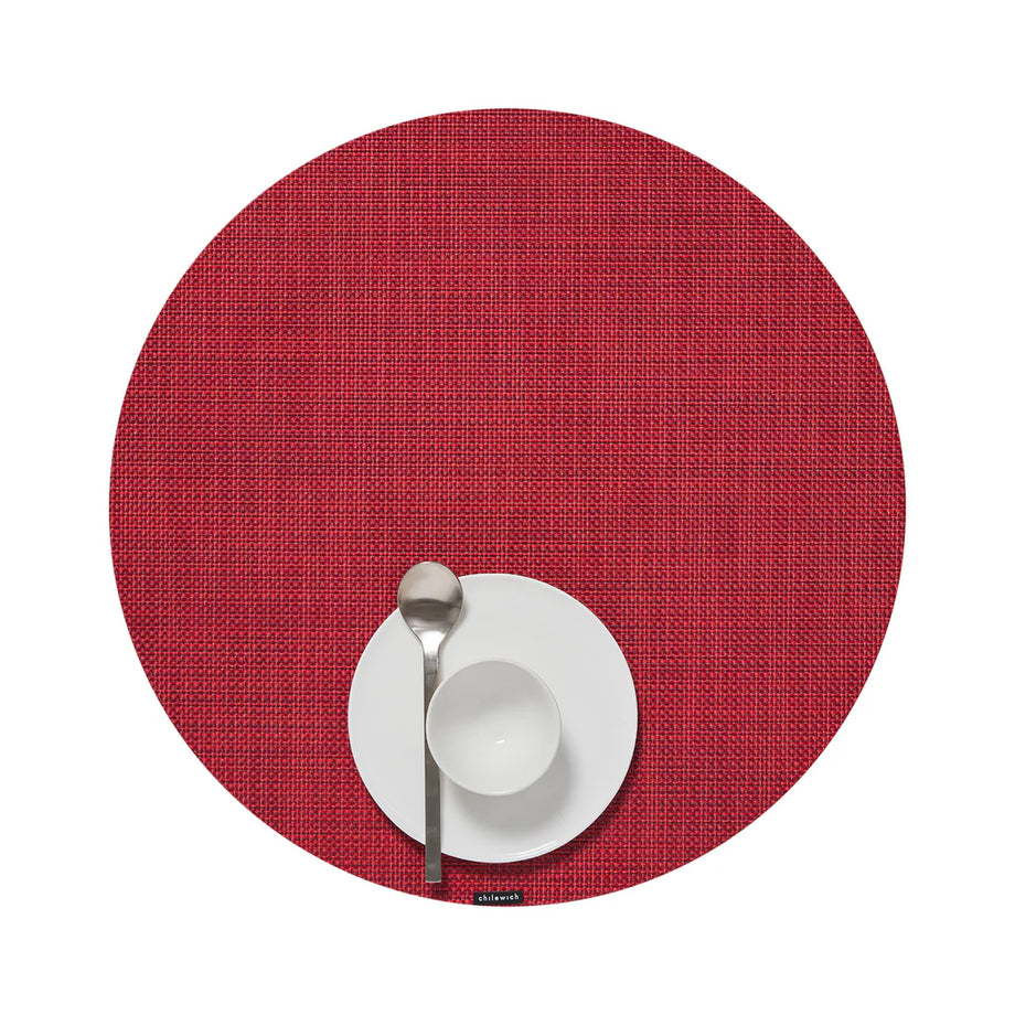 Chilewich Table Mats – Mini Basketweave / Round / Scarlett