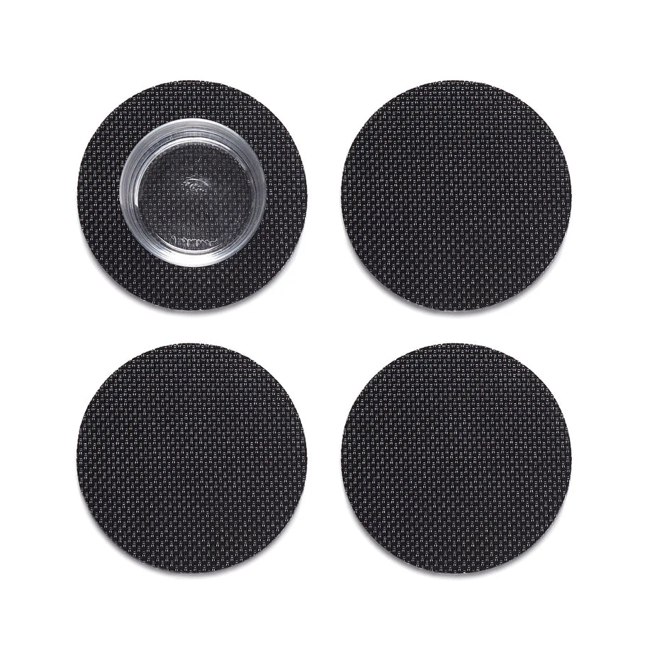 Chilewich Mini Basketweave Coasters – Set of 4 / Black