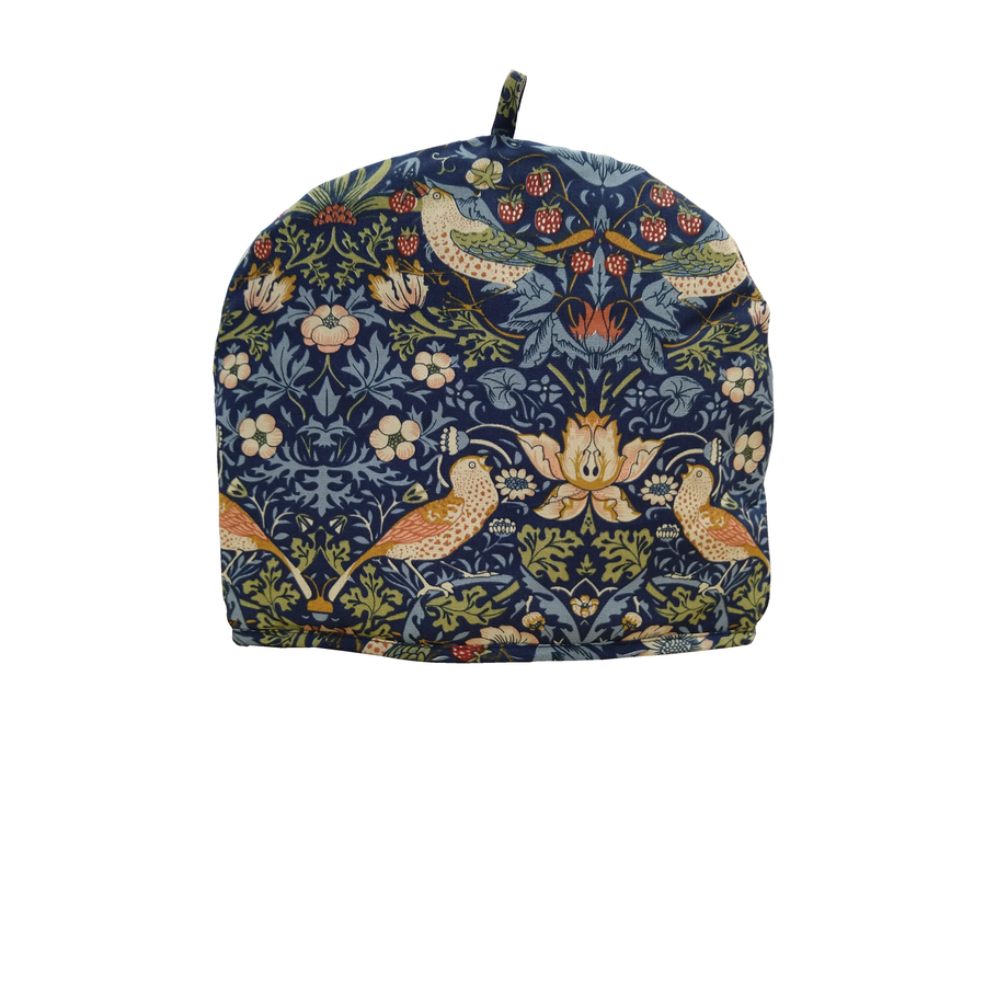 William Morris Cotton Tea Cozy - Strawberry Thief / Navy