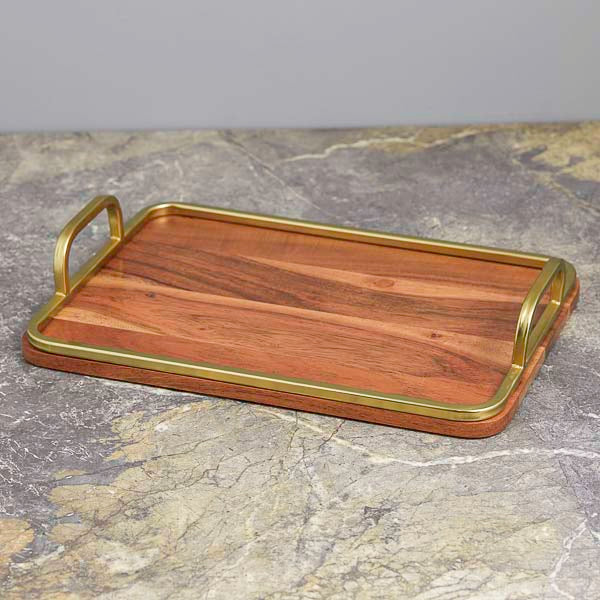 Be Home Mango Wood & Enamel Curvy Bowl - Large