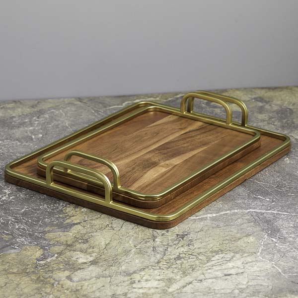 Be Home Mango Wood & Enamel Curvy Bowl - Large