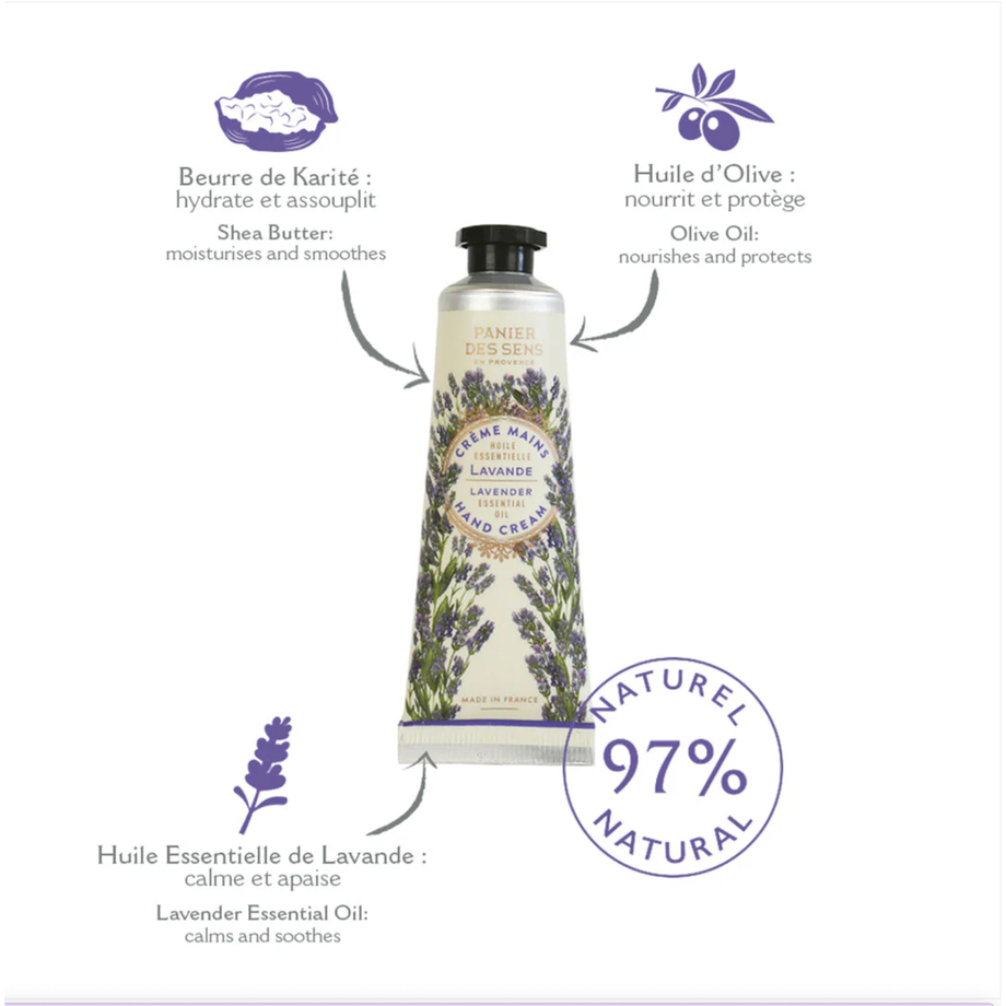 Panier des Sens Crème Mains Mini Lavande Relaxante 1fl.oz/30ml