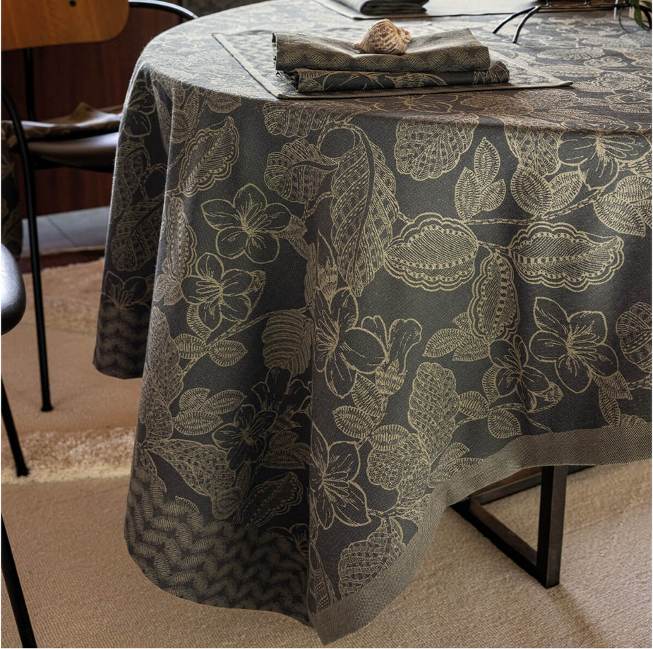 Nappe Le Jacquard Français - Sulawesi cooton vert 59 x 59"
