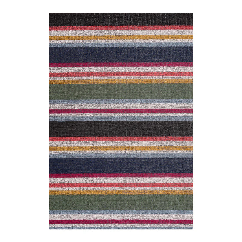 Chilewich Indoor Outdoor Shag Big Doormat - Shuffle Stripe / Rectangle / Petunia / 36x60"