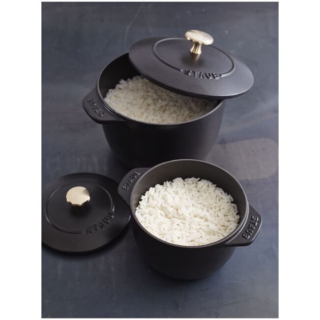 Staub Cast Iron Round Rice Cocotte 1.75L - Black