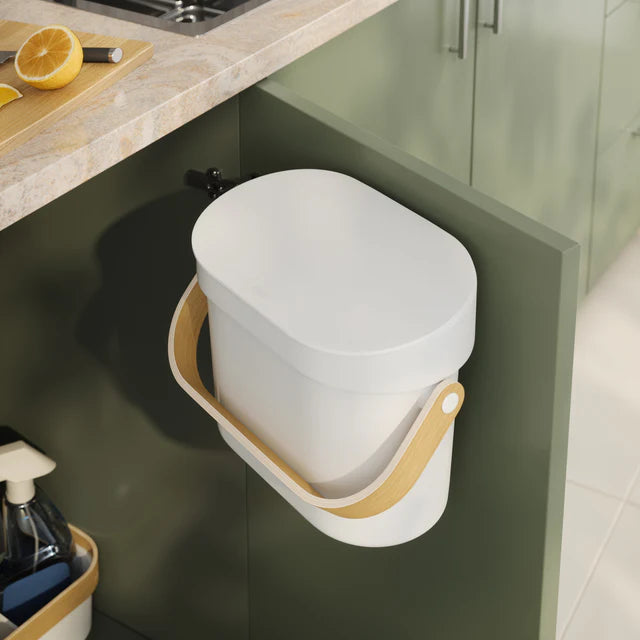 Umbra Bellwood Compost Bin - White Natural