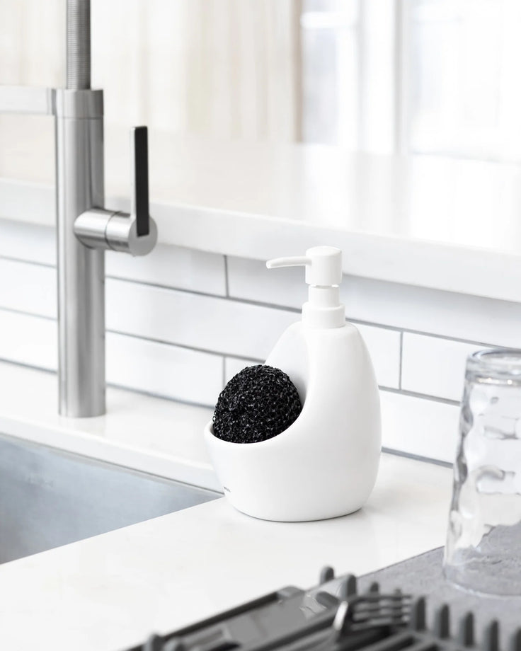 Umbra Joey Soap Pump & Scrubby - White