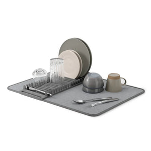 Umbra UDry Dish Drying Rack with Mat - Charcoal