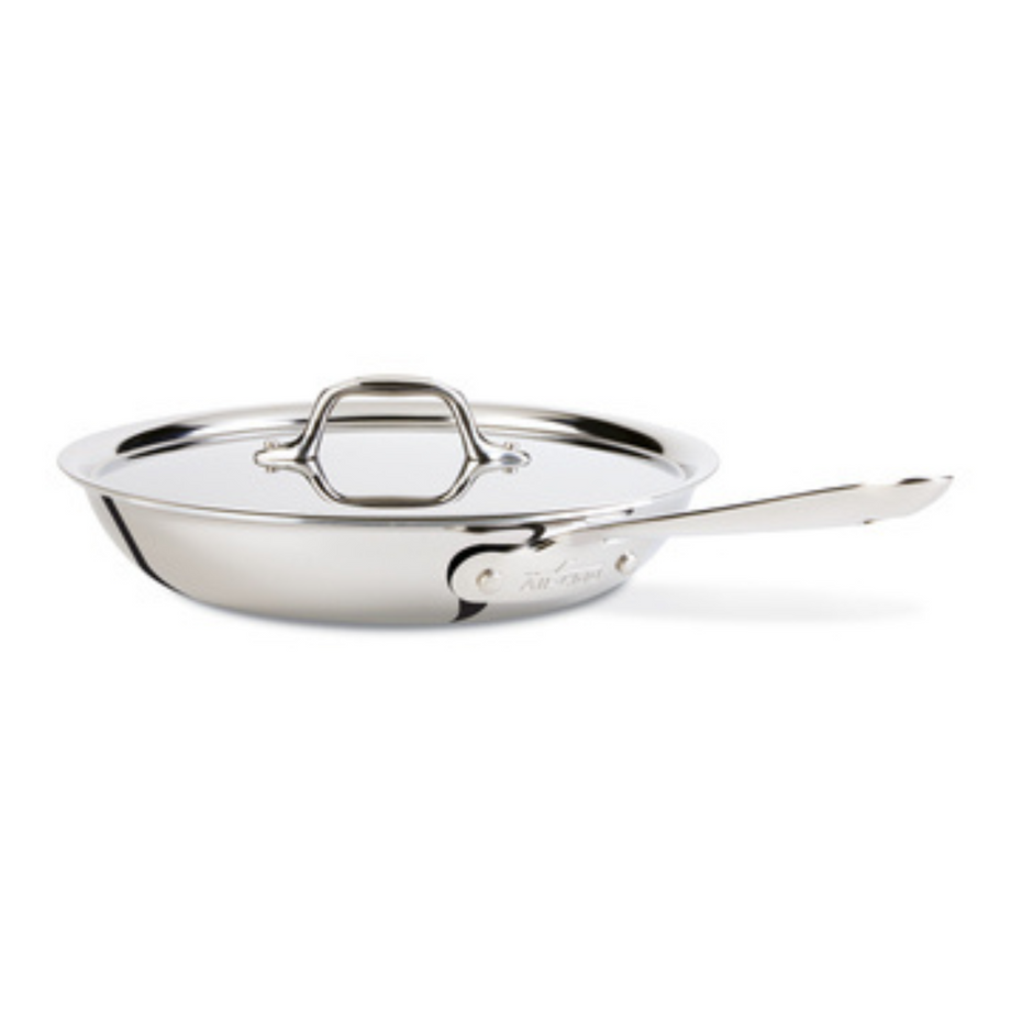 All-Clad D3 Stainless Steel Fry Pan with lid - 10"