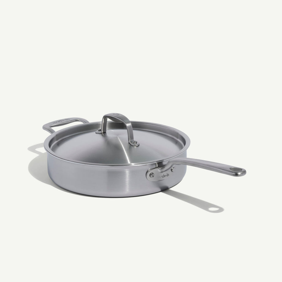 MADE IN Cookware 3.5 QT 5-ply Stainless Steel Saute Pan