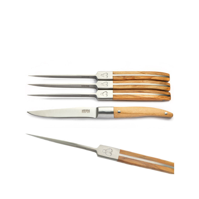 Laguiole Expression Olive Wood Steak Knife - Set of 4
