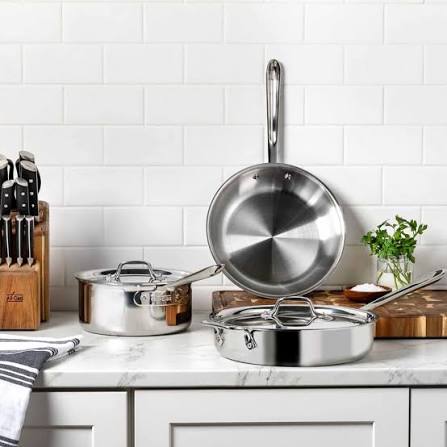 All- Clad Stainless Steel Cookware - Set of 5