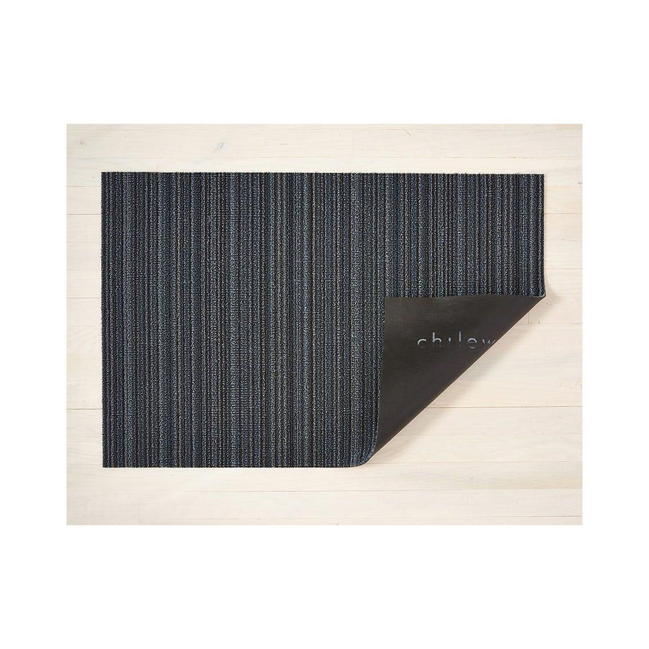 Chilewich Indoor Outdoor Shag Mat - Skinny Stripe / Blue / 18x28"