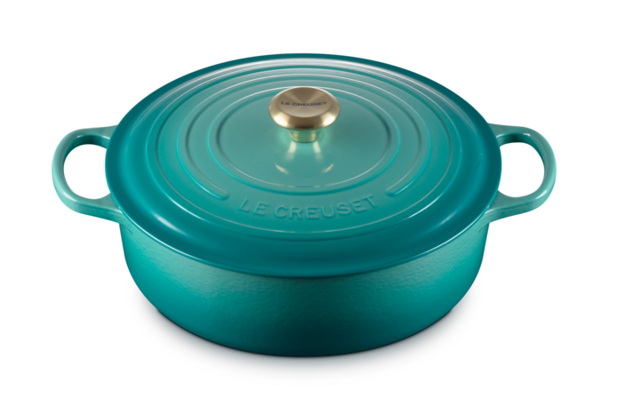 Le Creuset 6.2L Shallow Round Dutch Oven - Bleu Riviera