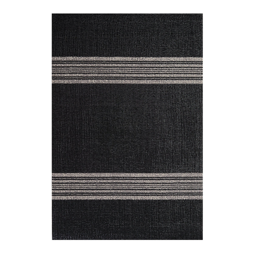 Chilewich Indoor Outdoor Shag Doormat - Relay Stripe /Rectangle / Coal / 18x28"
