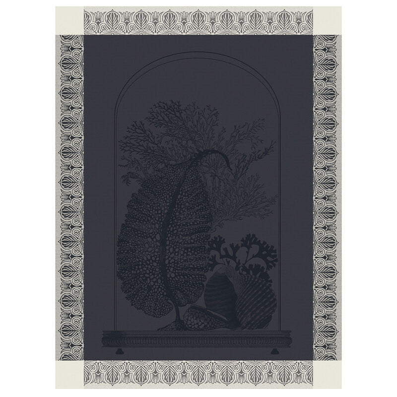 Jacquard Français Cotton Tea Towel - Curiosités Minérales / Gris