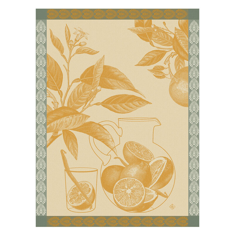 Jacquard Français Cotton Tea Towel  - Eaux d'agrumes / Orange