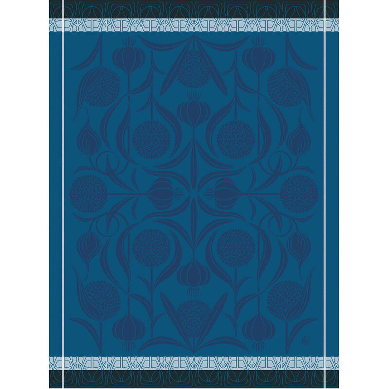 Jacquard Français Cotton Tea Towel  - L'ail Bleu