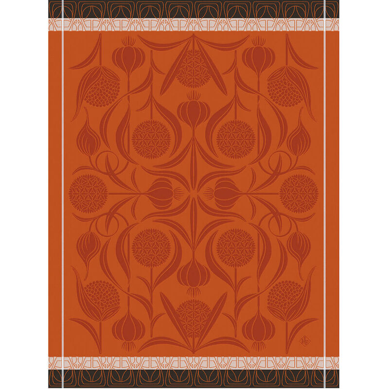 Jacquard Français Cotton Tea Towel  - L'ail Orange